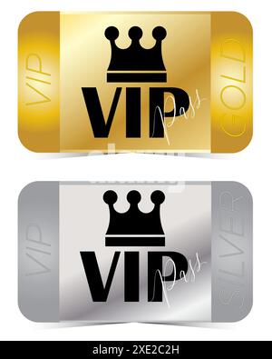 Gold and Silver VIP Passes Stock Vector