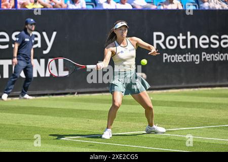 Eastbourne, UK. 25th June, 2024. Emma RADUCANU (Pic) beats Sloane ...