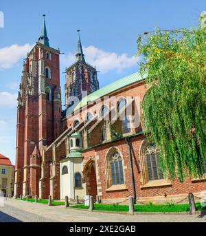 Saint John gothic cathedral Odra river Archbishop's residence in a ...