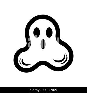 Ghost icon or modern line symbol. Vector line art and icon design with bold outline. Black and white Pixel Perfect minimalistic symbol isolated white Stock Vector