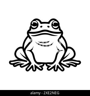 Frog icon or modern line symbol. Vector line art and icon design with bold outline. Black and white Pixel Perfect minimalistic symbol isolated white b Stock Vector
