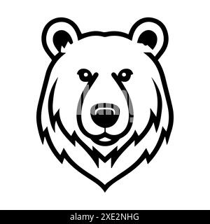 Bear icon or modern line symbol. Vector line art and icon design with bold outline. Black and white Pixel Perfect minimalistic symbol isolated white b Stock Vector