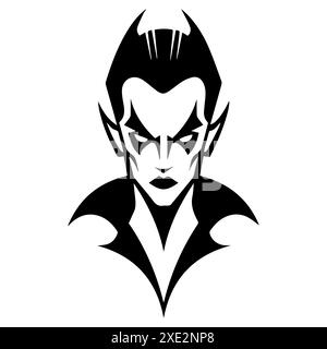 Vampire icon or modern line symbol. Vector line art and icon design with bold outline. Black and white Pixel Perfect minimalistic symbol isolated whit Stock Vector