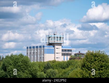 Moscow Russia Zhukovsky Airfield airport control tower the international aerospace salon MAKS-2021 Stock Photo