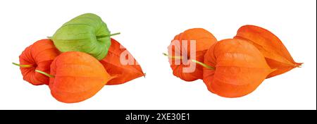 Cape gooseberry, physalis isolated on white background with full depth of field Stock Photo
