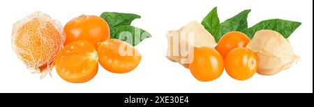 Cape gooseberry or physalis isolated on white background wit full depth of field Stock Photo