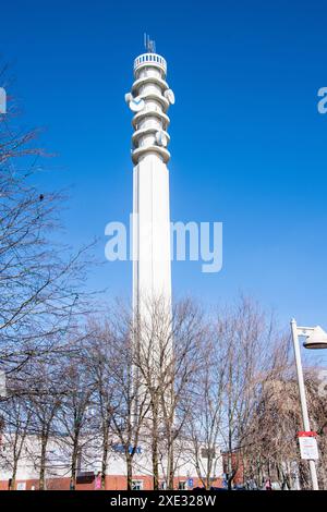 The Bell Aliant tower in downtown Moncton, New Brunswick, Canada Stock Photo