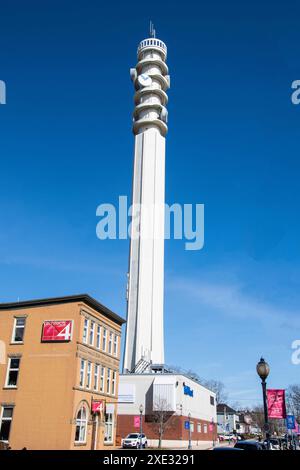 The Bell Aliant tower in downtown Moncton, New Brunswick, Canada Stock Photo