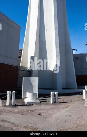 Base of the Bell Aliant tower on corner of Botsford and Queen Street in downtown Moncton, New Brunswick, Canada Stock Photo