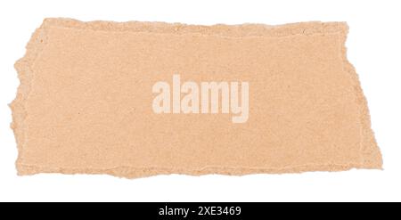 Torn piece of brown cardboard isolated on a white background Stock Photo