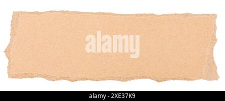 Torn piece of brown cardboard isolated on a white background Stock Photo