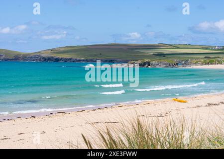 Beautiful water at Constantine Bay - Cornwall, UK Stock Photo