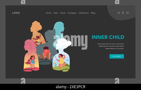 Inner child concept. Colorful journey of self-discovery, from childhood ...