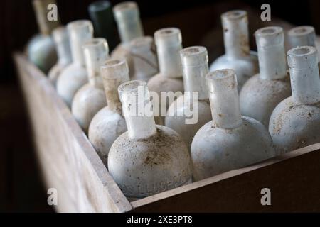 Old empty bottles Stock Photo