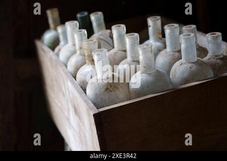 Old empty bottles Stock Photo