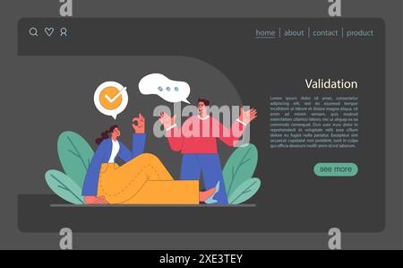 Active listening skill web banner or landing page. Attentive character ...