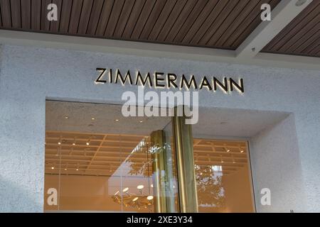 Honolulu, HI,  USA - January 14, 2024: Zimmermann sign at the store in a shopping mall in Waikiki, Hawaii. Stock Photo