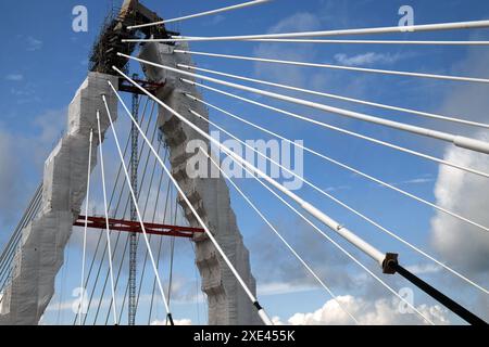 Construction site, bridge construction Stock Photo