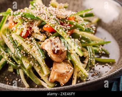 Spicy pork salad in asian style Stock Photo