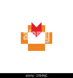 open carton box in arrow simple logo vector Stock Vector