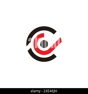 letter cj round rotate logo vector Stock Vector