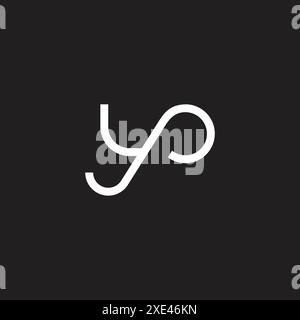 letter yp thin line simple geometric logo vector Stock Vector