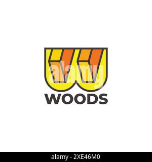 letter w woods bar colorful logo vector Stock Vector