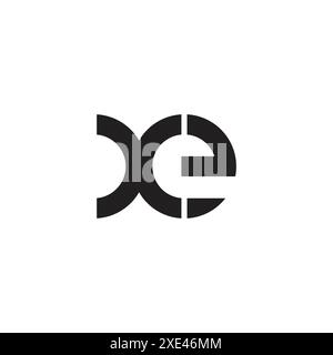 letter xe simple linked geometric logo vector Stock Vector
