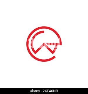 letter ew simple motion circle logo vector Stock Vector