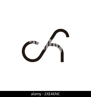 letter ch thin line simple geometric logo vector Stock Vector