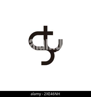 letter st linked geometric line simple logo vector Stock Vector