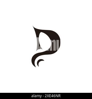 letter pd abstract curves linked logo vector Stock Vector