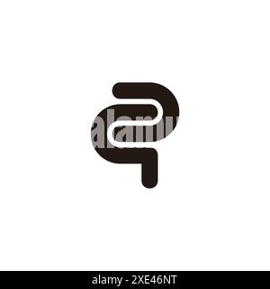 letter qc abstract loop simple geometric logo vector Stock Vector