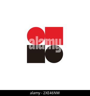 squares circle basic shape simple peoples logo vector Stock Vector