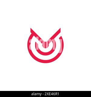 letter m round motion line geometric logo vector Stock Vector
