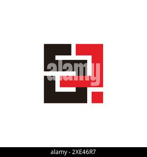 letter sj colorful square abstract geometric logo vector Stock Vector