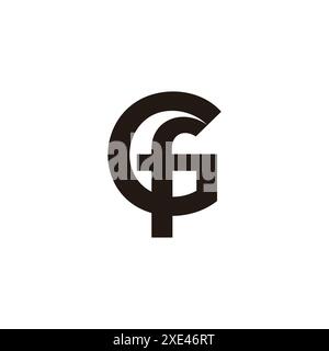 letter gf linked bold font simple logo vector Stock Vector