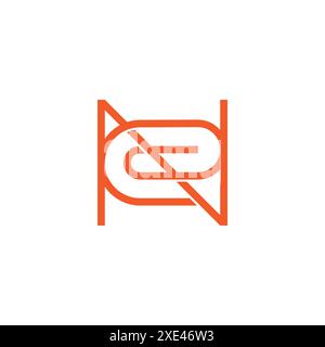 letter ne linked spiral simple logo vector Stock Vector