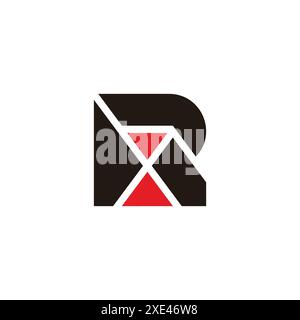 letter rx simple geometric colorful logo vector Stock Vector