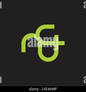 letter nc plus medical geometric lines logo vector Stock Vector