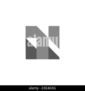 letter nt simple square geometric slice logo vector Stock Vector