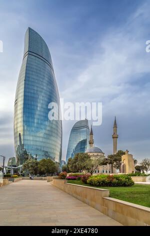 Flame Towers, Baku, Azerbaijan Stock Photo