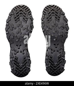 Hiking boots sole isolated on white background Stock Photo