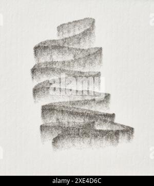 Sketch on white paper with black lead pencil Stock Photo