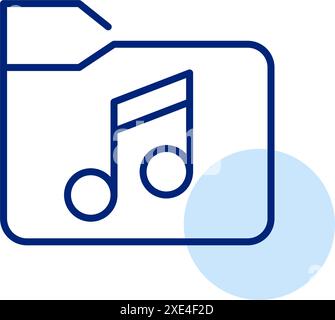 Music files folder. Digital sound archive. Playlists library management and storage. Pixel perfect editable icon Stock Vector