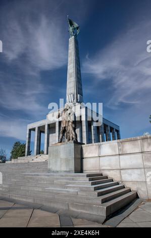 Slavin memorial monument and cemetery for Soviet Army soldiers who died in WWII. Bratislava. Slovakia. Stock Photo