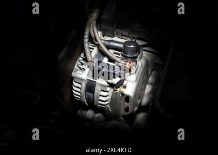 Car generator or alternator for generating electricity of the car , Car parts concept Stock Photo