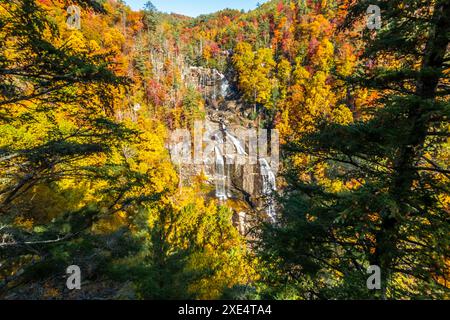 Whitewater Falls in Jocassee Gorge North Carolina Stock Photo