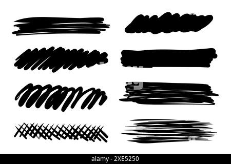 Graffiti doodle punk and grunge shapes collection. Abstract doodles and curls, creative different shapes, icons drawn in pencil. Doodles, brush stroke Stock Vector