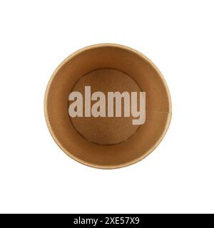 Disposable brown paper coffee cup isolated Stock Photo
